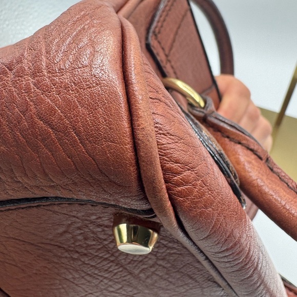 Authentic Vintage All leather Dolce & Gabbana Flap Hand  Bag Brown W Dust Bag - Picture 13 of 16